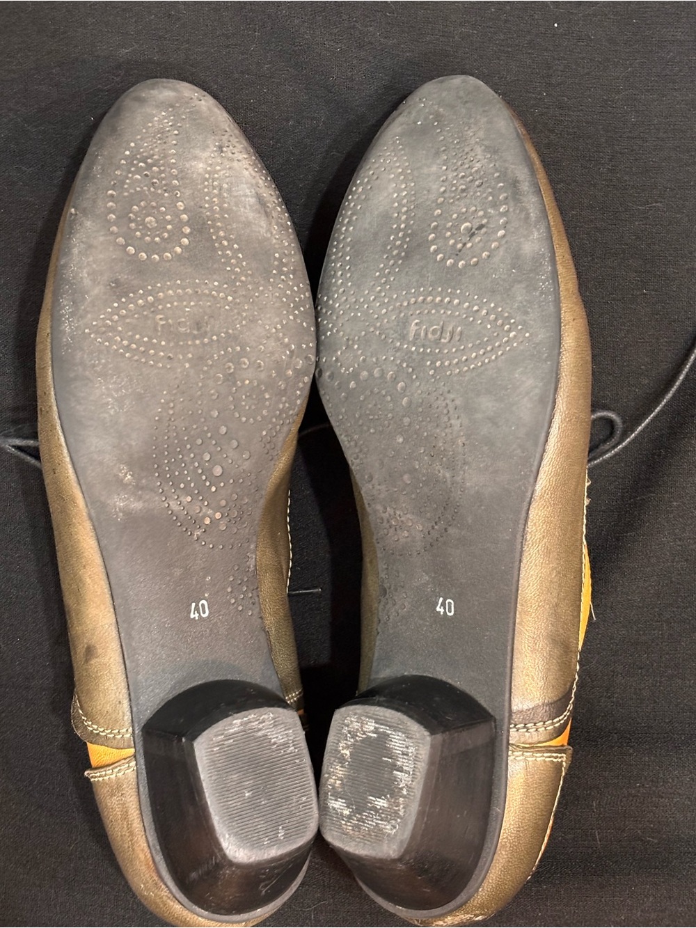 FIDJI Portugal Leather Lace-Up Oxfords EU 40 US 9 Olive Tan Artisan Lagenlook - Picture 9 of 10